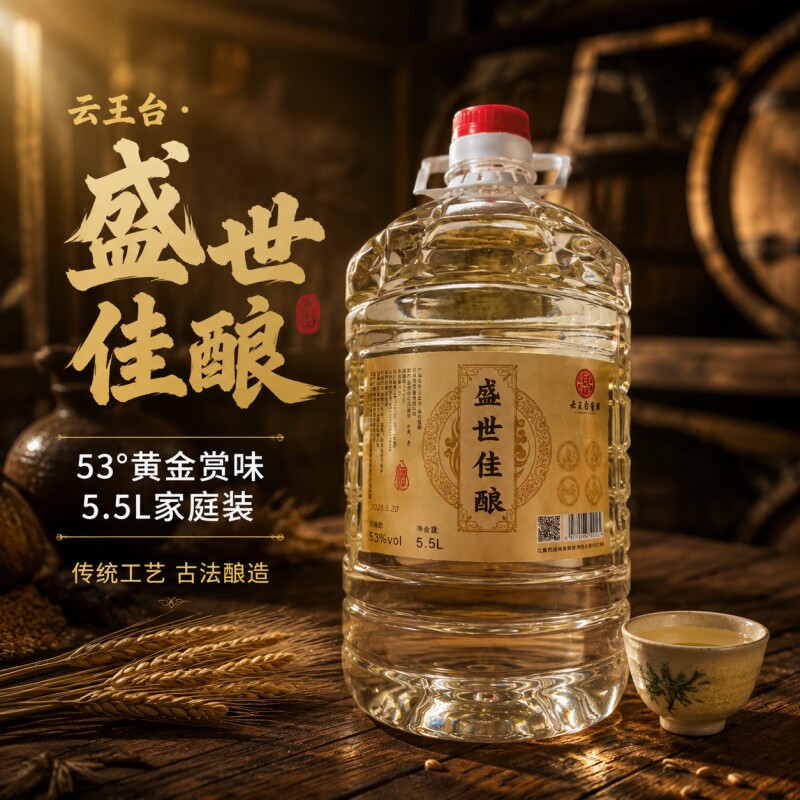 贵州纯粮食高度白酒53度10斤桶装高粱原浆老窖泡酒专用散装酒酿酒