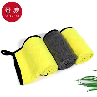 洗车毛巾A1pn0 汽车用吸水内饰玻璃擦车毛巾不掉毛车内双面抹布