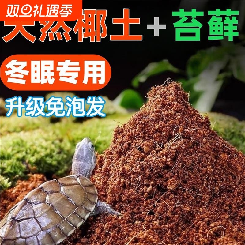 乌龟冬眠专用椰土寄居蟹昆虫蜗牛蜘蛛爬宠垫料保温箱饲养盒乌龟缸