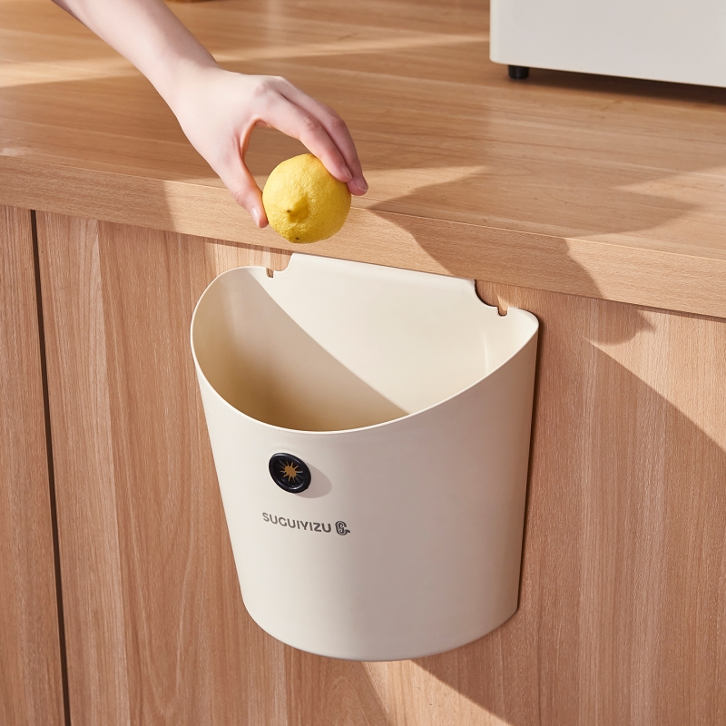 垃圾桶家用厨房专用免弯腰壁挂式高颜值无盖厨余卫生间厕所卫生桶