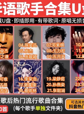 车载u盘华语热门歌手原唱音乐合集无损高音质流行歌曲usb优盘