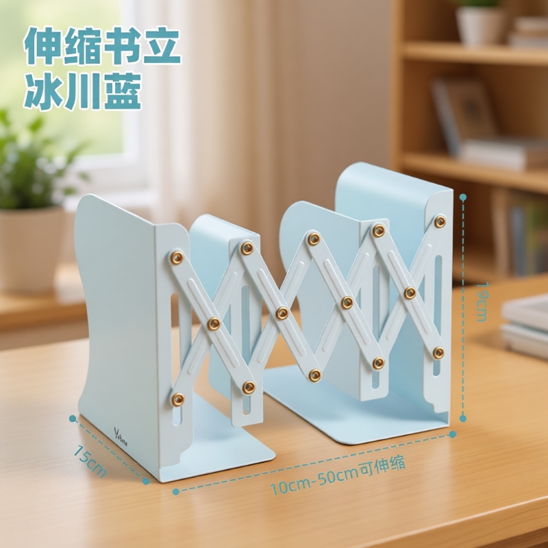 学生书立架金属材质可伸缩桌面书本收纳架高中生挡板书夹折叠琴谱架加大加厚书本架高中生装书防倒防滑书立