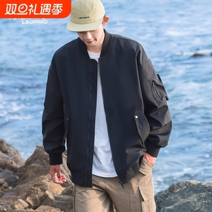 休闲外套秋装 男式 褂子男夹克男黑色防风 棒球服男款 豹2025春秋款