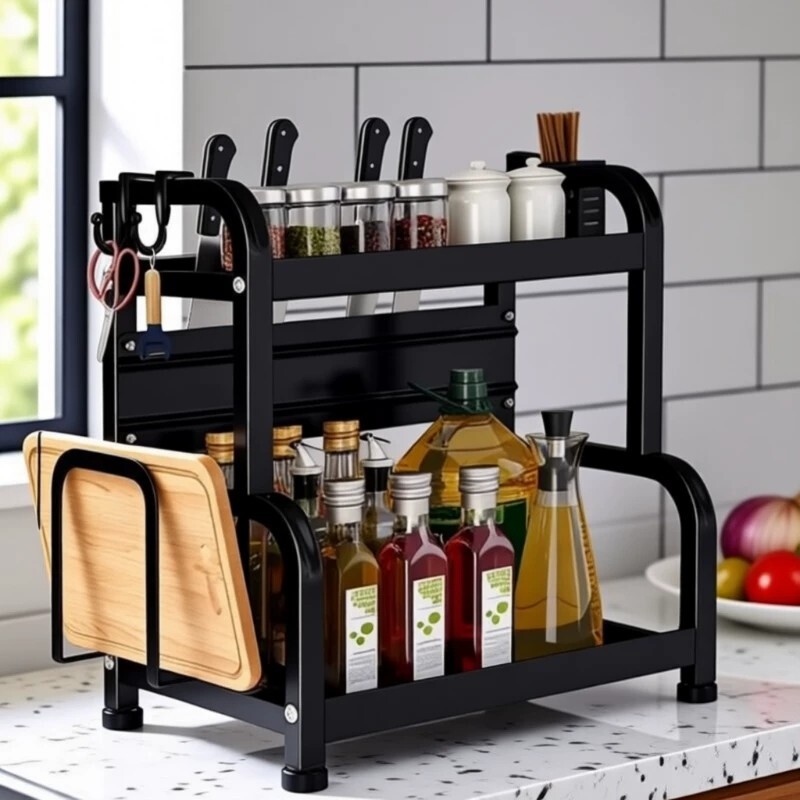 厨房置物架调料台面调料架多功能调味品调味料油盐酱醋收纳架架子