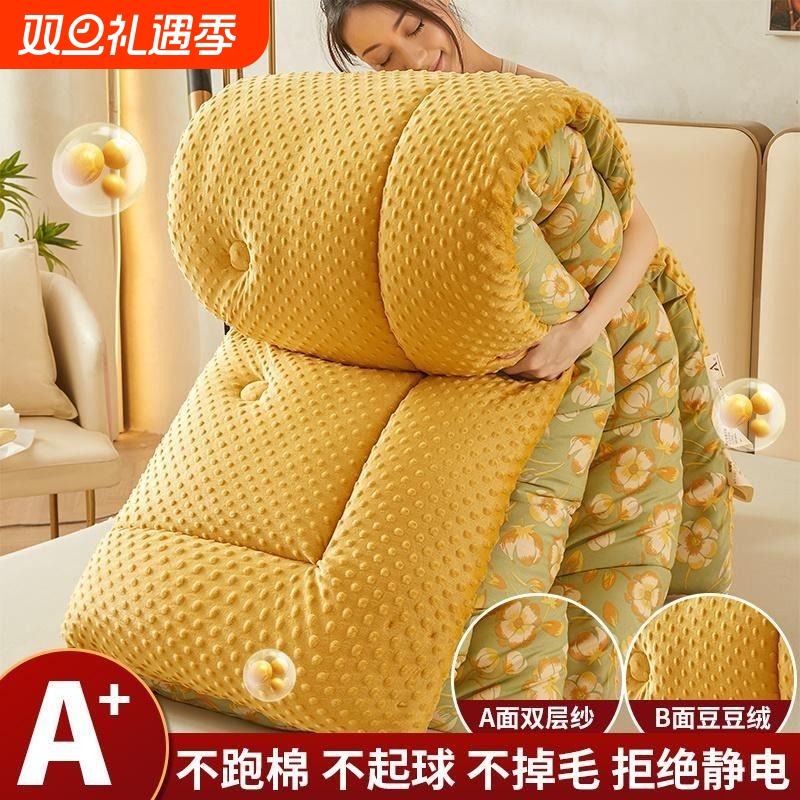 母婴级A类豆豆绒被子家用加厚保暖冬被芯学生宿舍四季被子绒被芯