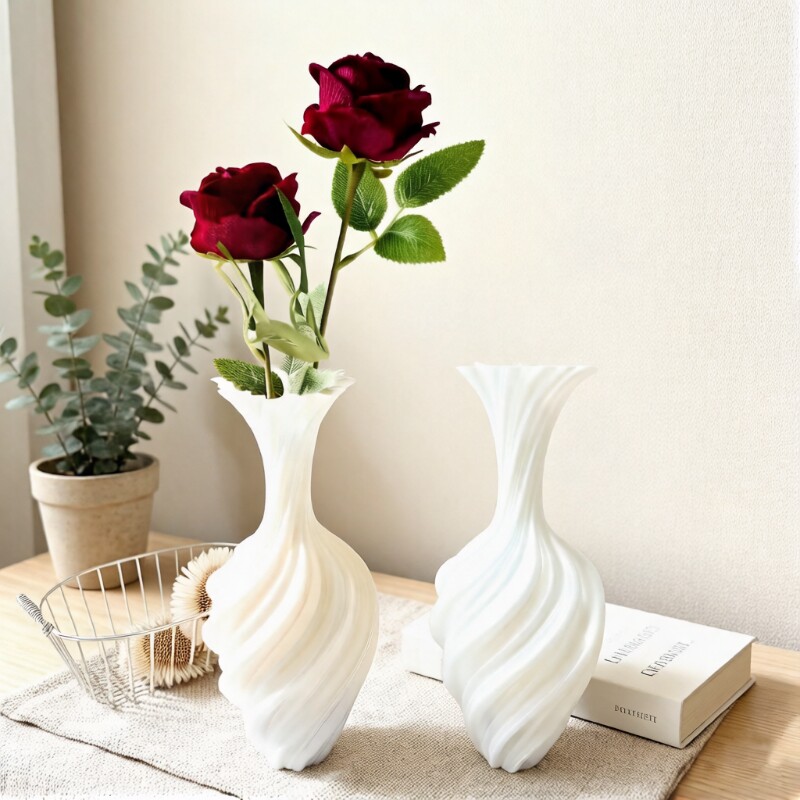 ins轻奢创意高级插花花瓶白色简约桌面客厅摆件干花鲜花装饰摆件