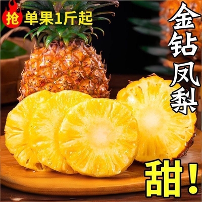 海南金钻凤梨甜应季热带手撕无眼凤梨新鲜水果正宗包邮脆甜多汁