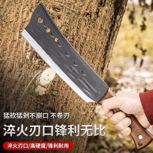 锰钢锻打砍柴刀家用劈柴砍猪户外登山开路工具手工农具高硬度开刃