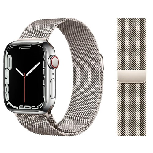 经典米兰尼斯适用apple watch11/10/7表带iwatch9/8手表带苹果手表表带9/8/7/SE/4代ultra3金属男女款se3/s11