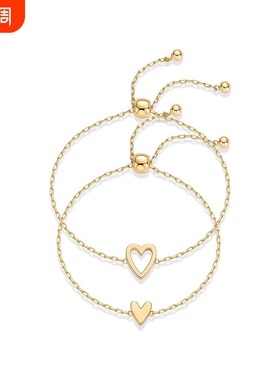 甜美少女不锈钢心形镂空可调节手链简约ins风送闺蜜女友手链