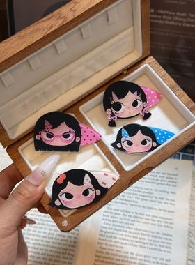 恰好是小满亚克力发夹甜美少女心鸭嘴夹卡通小众可爱侧边刘海夹