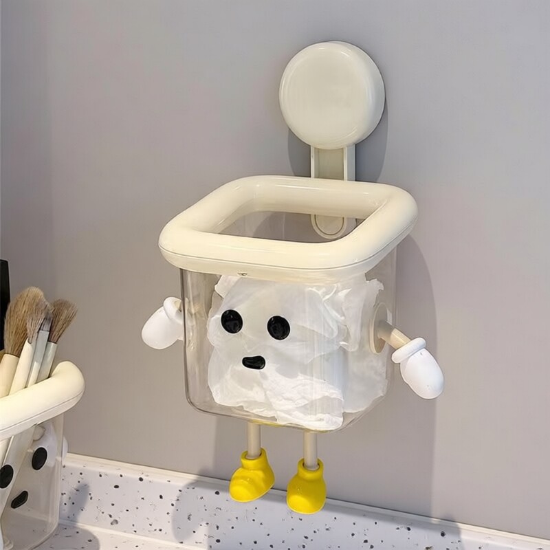 吸盘废弃洗脸巾收纳盒壁挂回收厕所卫生间洗手台浴室擦脸巾置物架