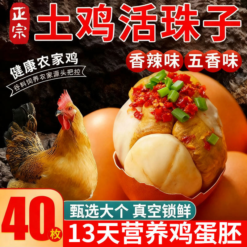 活珠子五香13天新鲜开袋即食活鸡蛋珠子钢化蛋毛蛋香辣熟鸡胚蛋