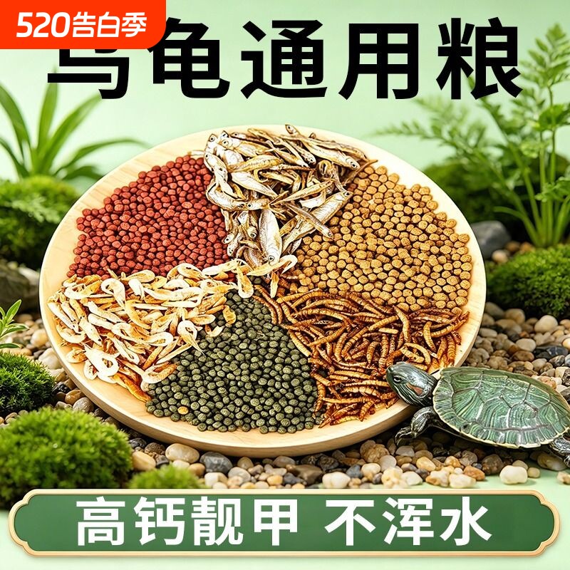 小乌龟饲料通用龟龟粮鱼干虾干幼龟巴西龟草龟龟料颗粒专用食物粮
