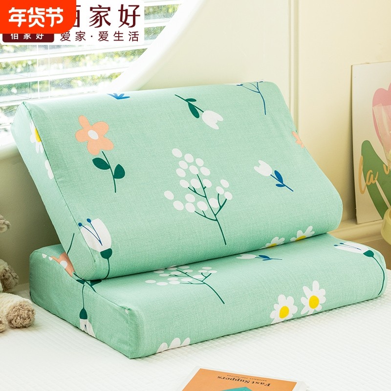 2025新款纯棉乳胶枕套一对装100全棉40x60单个儿童小枕头