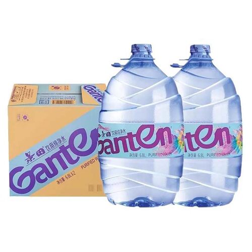 景田纯净水6.8L*2桶整箱家庭日常大瓶桶装泡茶饮用水非矿泉水