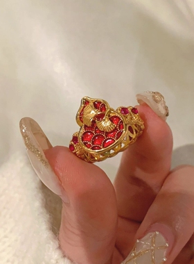 滴胶珐琅宫廷风葫芦戒指女款