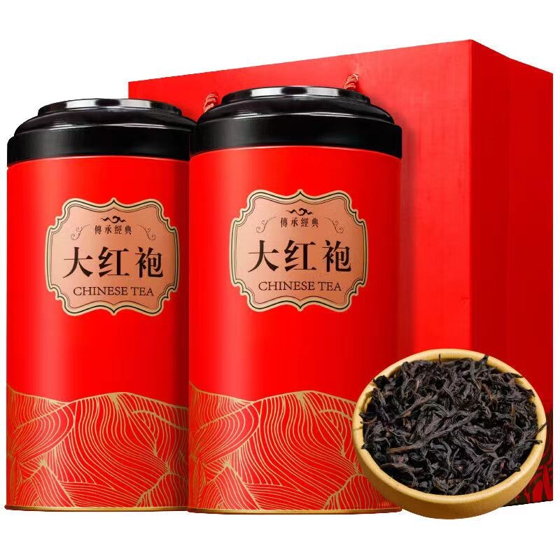 大红袍400g茶叶新茶正宗武夷岩茶浓香型批发过节送礼罐装铁罐图片