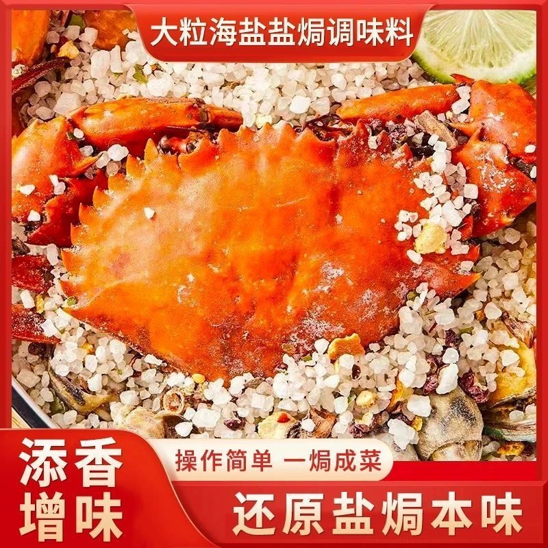 大粒海盐盐焗调味料海鲜粗盐鸡虾粗专用料香料调味包500g大颗粒