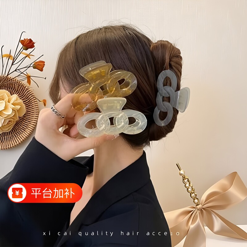韩版简约发夹抓夹后脑勺高级感鲨鱼夹气质盘发夹子头饰夏季女发饰