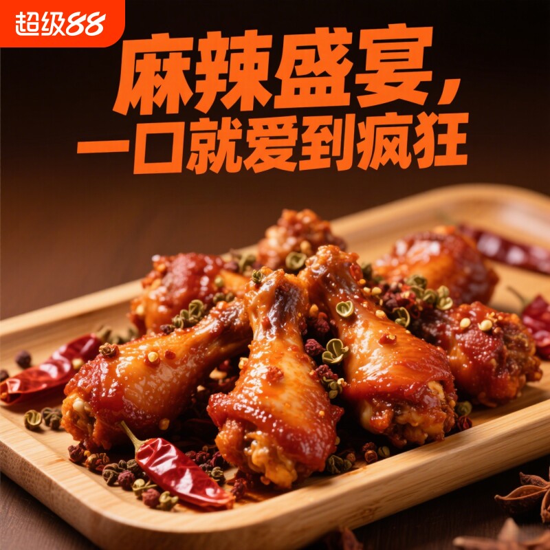 小鸡腿开袋即食零食小吃休闲食品解馋奥尔良鸡翅根麻辣卤味夜宵