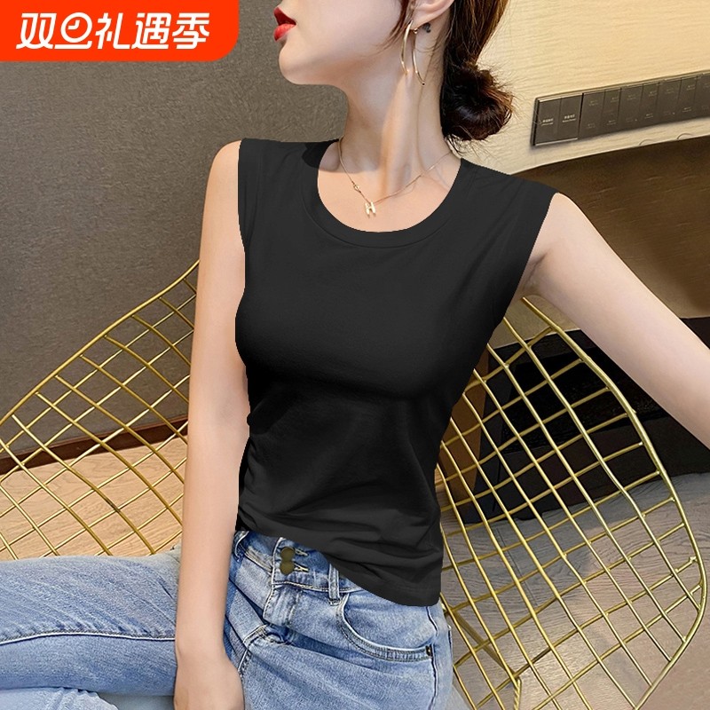 纯棉吊带背心女士内搭夏季2025新款修身显瘦遮副乳白色防走光上衣