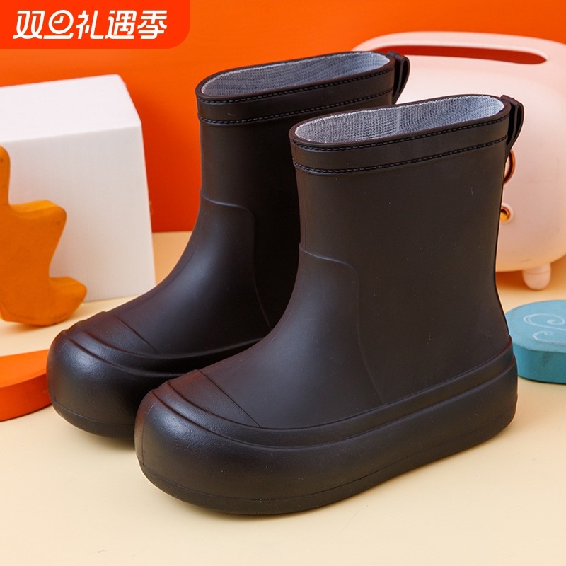 韩版雨鞋加绒轻便水鞋时尚中筒防水雨靴保暖雨靴女款厨房耐磨胶鞋