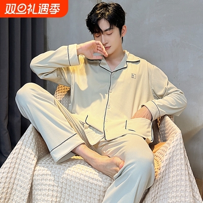 睡衣男款秋冬2025新款德绒今年流行爆款家居服格子男士可外穿套装