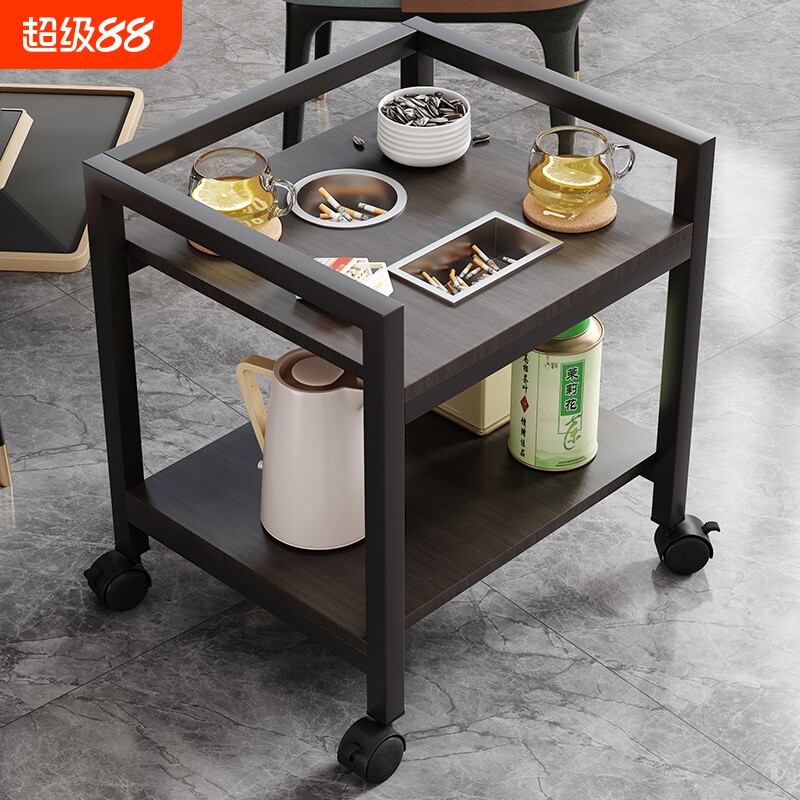麻将桌茶几茶水架棋牌室专用边桌可移动置物架子打牌麻将机小边几