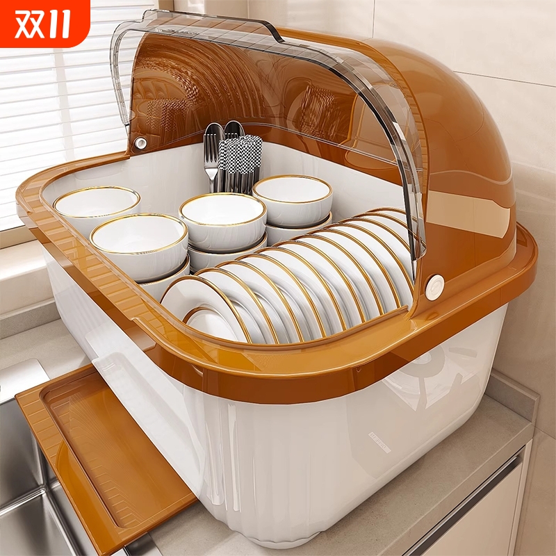 厨房防尘碗筷收纳架|万人加购