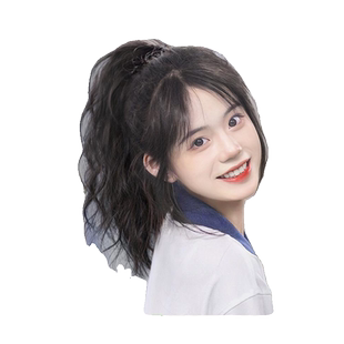 人发假发女马尾高马仿真抓夹轻麻花辫子卷发可扎轻假马尾发型蓬松