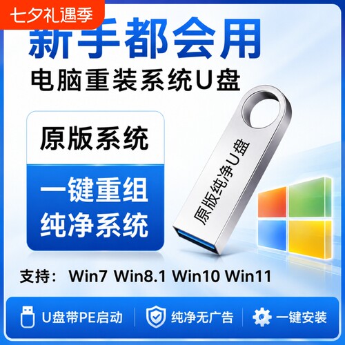 电脑一键安装win11重装系统u盘专业原版纯净7旗舰windows10pe启动
