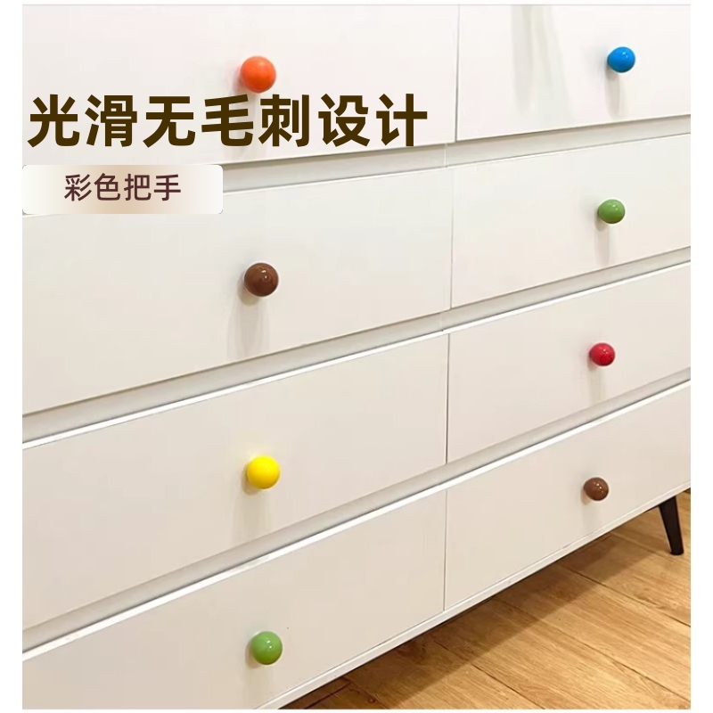 单孔陶瓷衣柜抽屉法式奶油风