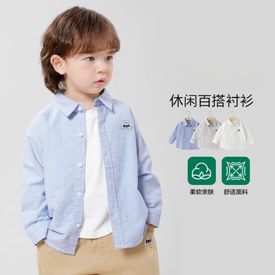 男童长袖春秋上衣衬衣外套衬衫