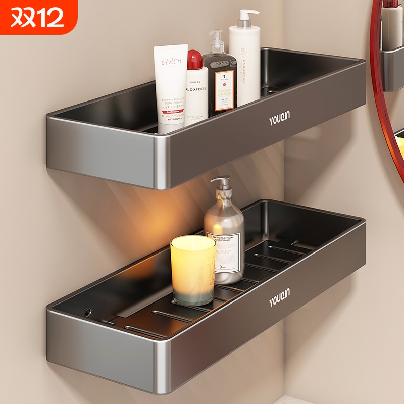 架浴室卫生间置物篮不锈钢置物免打孔厕所洗漱台墙上壁挂收纳架子