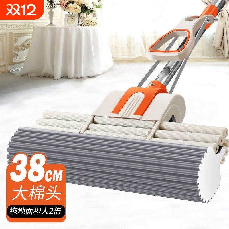 海绵拖把家用新款免手洗懒人强力吸水拖地拖把一拖净大胶棉拖把头