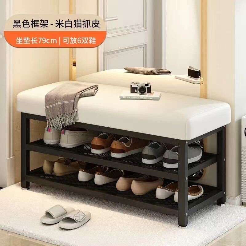 换鞋凳家用门口进门可坐式穿鞋凳玄关软包轻奢创意鞋柜长条凳鞋架