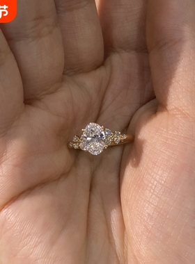 爆闪鸽子蛋戒指女款2025新款高级感轻奢精致锆石食指戒指环可调节