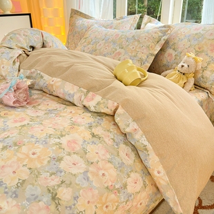 加厚磨毛全棉被套单件单人1.5米150x200x230双人被罩纯棉被子套件