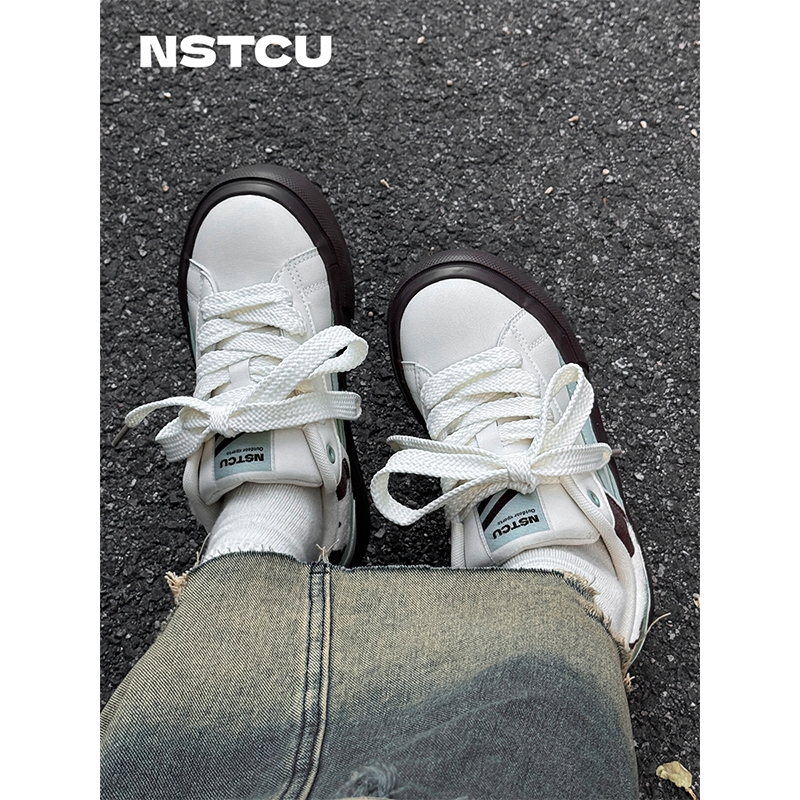 NSTCU薄荷牛乳厚底滑板鞋女2025新款夏秋百搭小白鞋原创休闲板鞋
