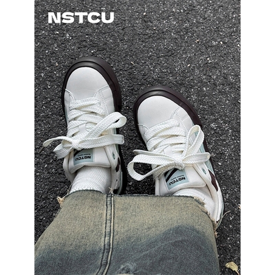 NSTCU薄荷牛乳厚底滑板鞋女2025新款夏秋百搭小白鞋原创休闲板鞋