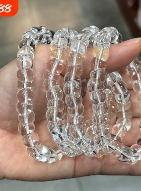 天然白水晶猪大肠 半成品Diy手工配珠项链藏式配件手链佛珠隔珠