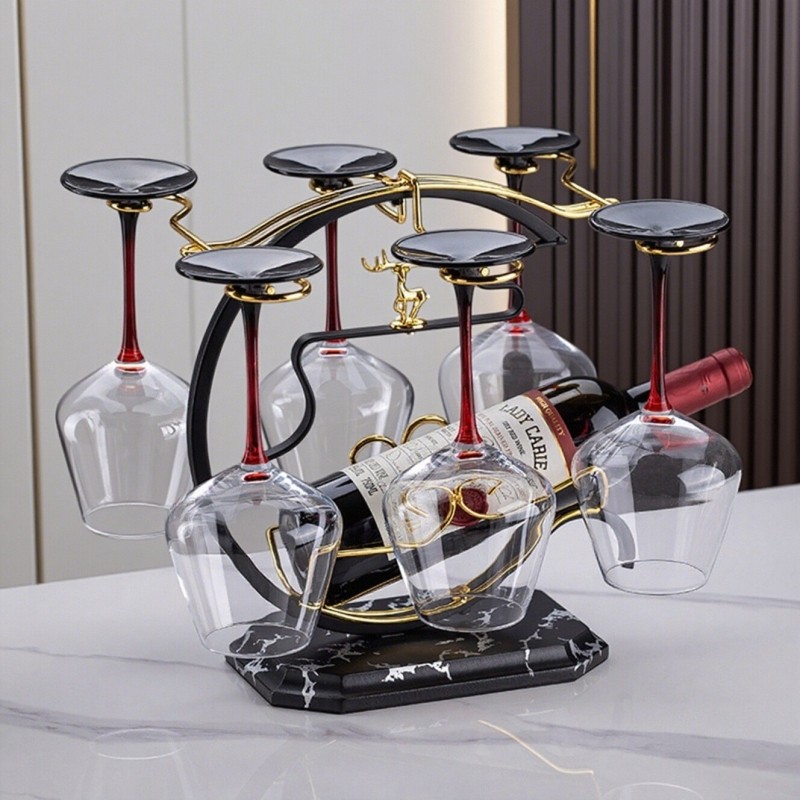 红酒杯架子轻奢高档高脚杯新款倒挂架创意展示架家用酒柜摆件收纳