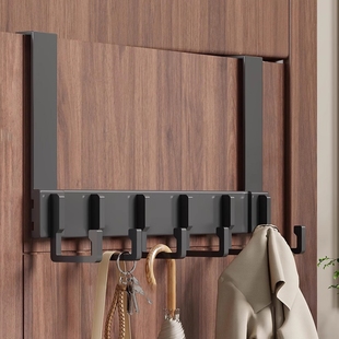 门后挂钩入户门后免打孔挂衣架卧室多功能壁挂衣帽架挂包包收纳架