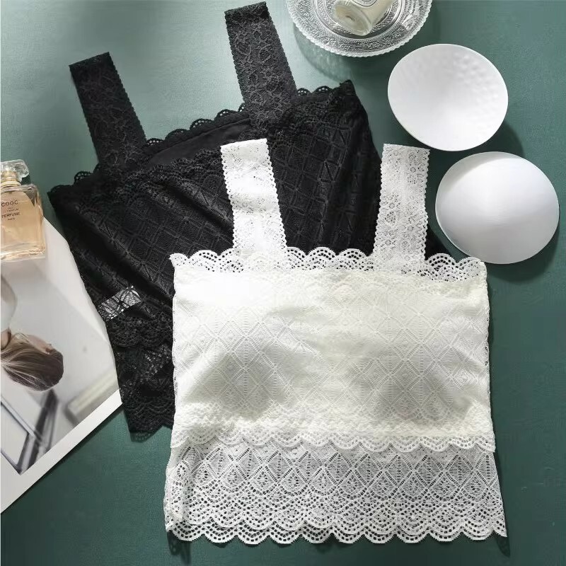 蕾丝防走光吊带抹胸薄款美背打底内衣短款内搭少女裹胸小背心性感