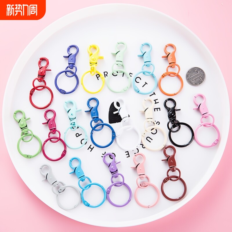 DIY饰品配件韩版狗扣狗头扣带光圈金属彩色烤漆钥匙扣包包挂件