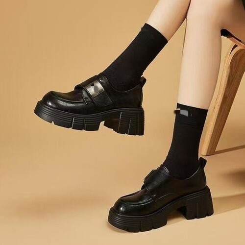意尔康心选厚底乐福鞋女款2026秋季新款增高女鞋英伦风软底不累脚