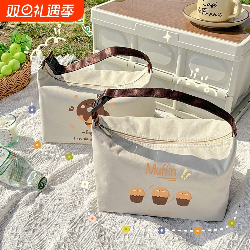 日式风格便当袋学生上班族带饭袋加厚铝箔保温饭盒袋手提饭盒包装