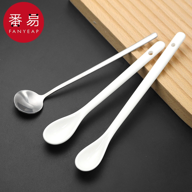 长柄搅拌勺A1pf0-调料勺咖啡勺调羹汤匙甜品勺马克杯用酸奶勺