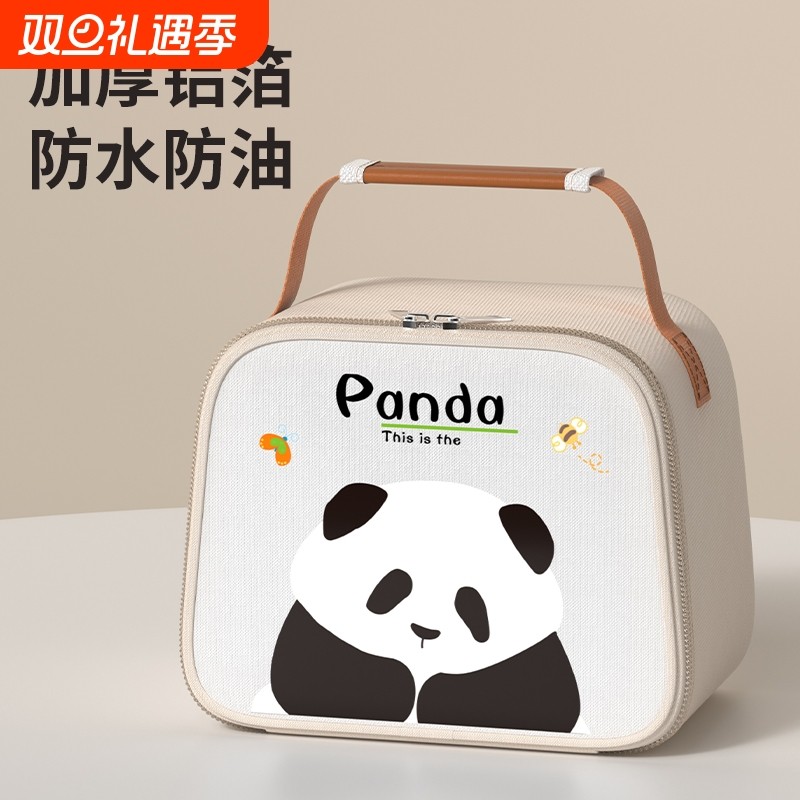 高品质保温饭盒袋特别好看的上班族带饭手提袋便当包小学生午餐袋